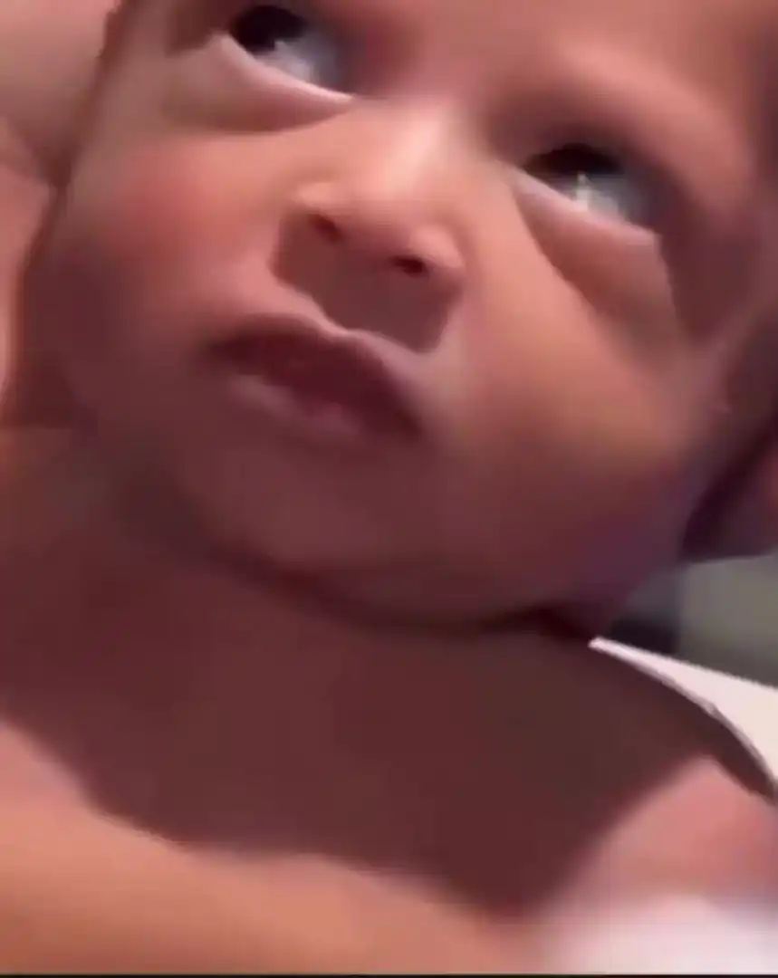 Annoyed newborn baby