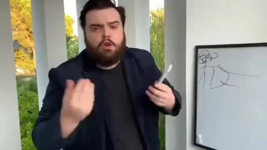 Explaining on a whiteboard
